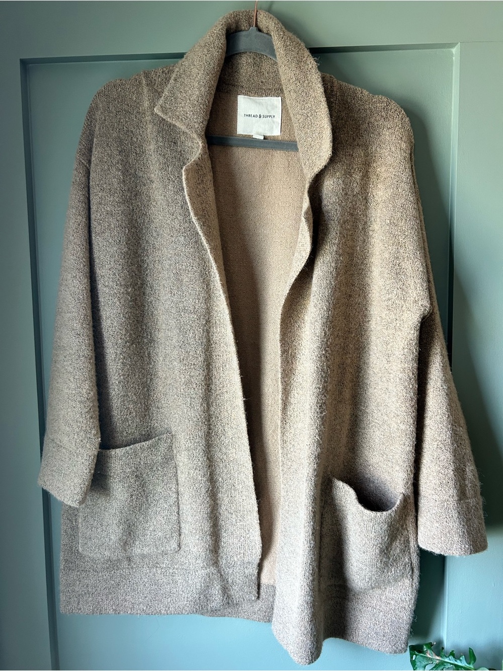 Thread & Supply Neutral Taupe Open Cardigan